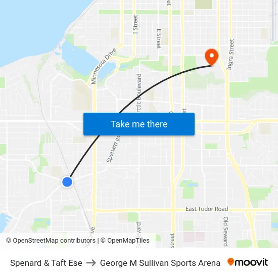 Spenard & Taft Ese to George M Sullivan Sports Arena map