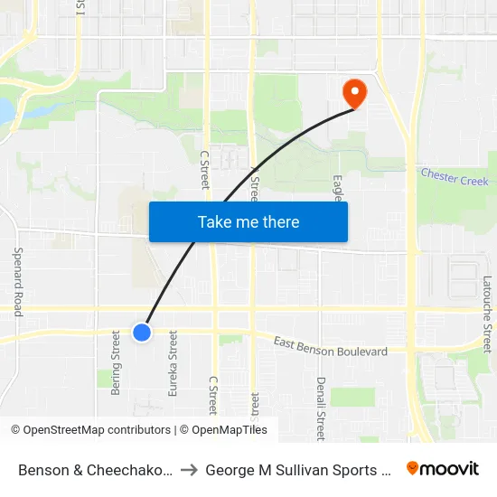 Benson & Cheechako Ese to George M Sullivan Sports Arena map