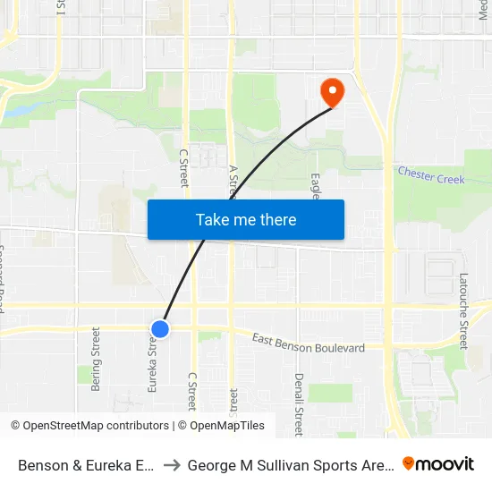 Benson & Eureka Ese to George M Sullivan Sports Arena map