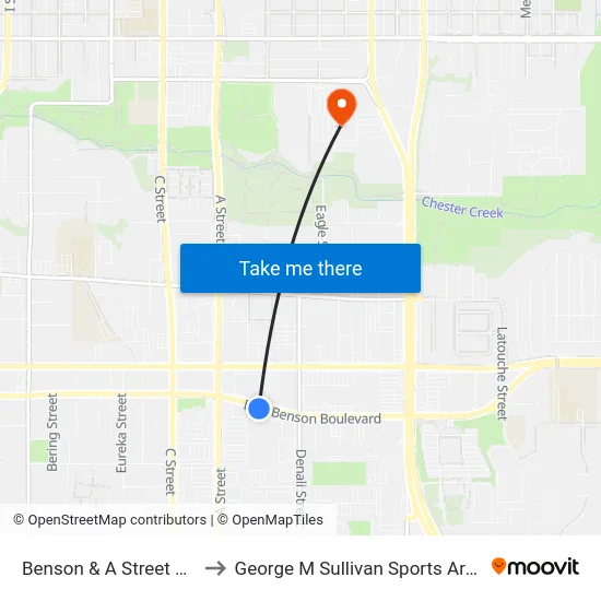 Benson & A Street Ese to George M Sullivan Sports Arena map
