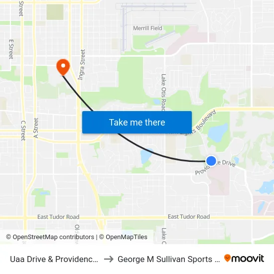 Uaa Drive & Providence Nne to George M Sullivan Sports Arena map