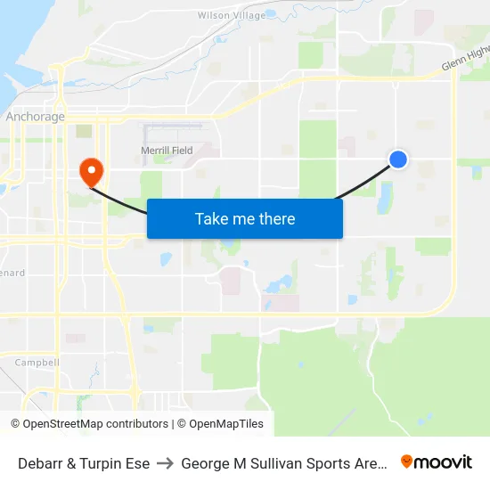 Debarr & Turpin Ese to George M Sullivan Sports Arena map