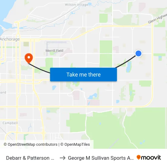 Debarr & Patterson Wnw to George M Sullivan Sports Arena map
