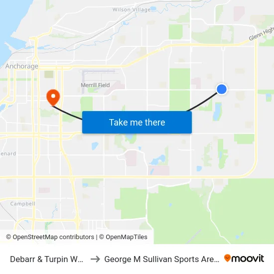 Debarr & Turpin Wnw to George M Sullivan Sports Arena map
