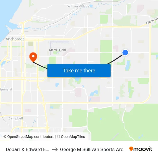 Debarr & Edward Ene to George M Sullivan Sports Arena map