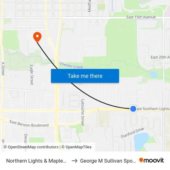 Northern Lights & Maplewood Wnw to George M Sullivan Sports Arena map