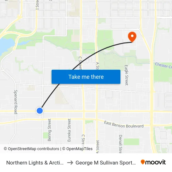 Northern Lights & Arctic Wnw to George M Sullivan Sports Arena map