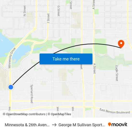 Minnesota & 26th Avenue Nne to George M Sullivan Sports Arena map