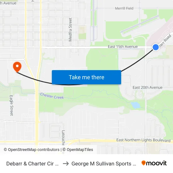 Debarr & Charter Cir Wsw to George M Sullivan Sports Arena map