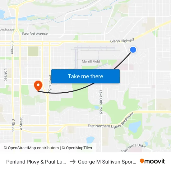 Penland Pkwy & Paul Lalone Ese to George M Sullivan Sports Arena map