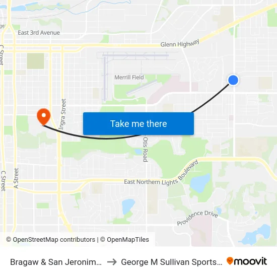 Bragaw & San Jeronimo Nnw to George M Sullivan Sports Arena map