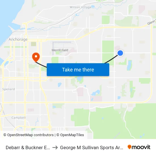 Debarr & Buckner Ese to George M Sullivan Sports Arena map