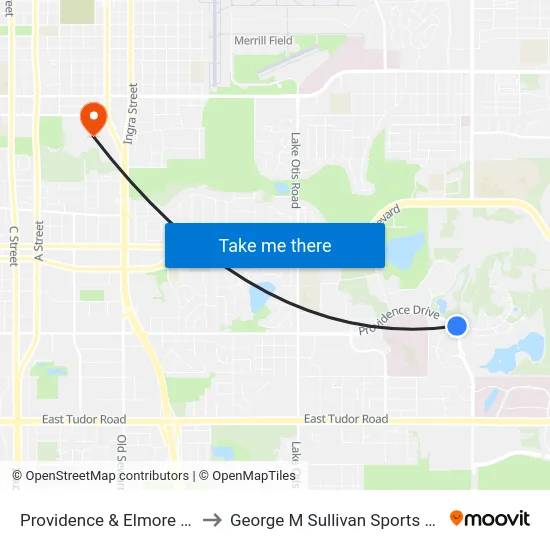 Providence & Elmore Wsw to George M Sullivan Sports Arena map