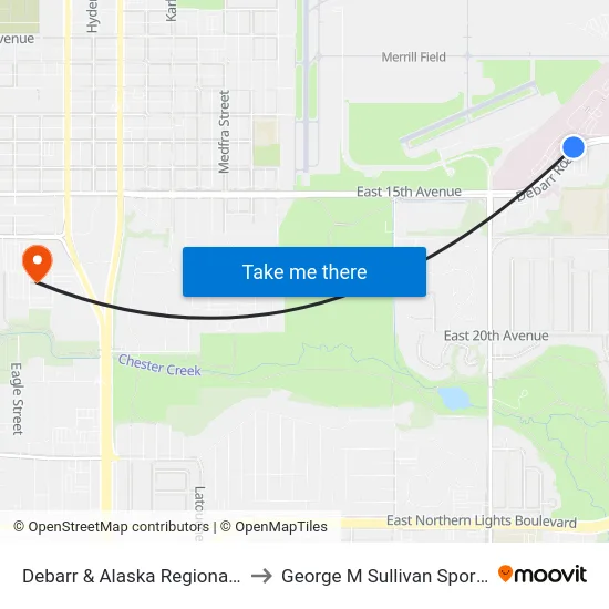 Debarr & Alaska Regional Dr Wnw to George M Sullivan Sports Arena map