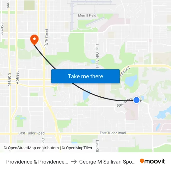 Providence & Providence Hospital to George M Sullivan Sports Arena map
