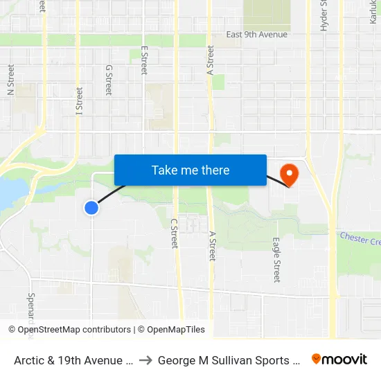 Arctic & 19th Avenue Ssw to George M Sullivan Sports Arena map