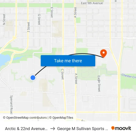 Arctic & 22nd Avenue Nnw to George M Sullivan Sports Arena map