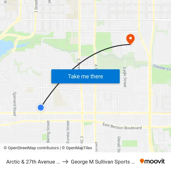 Arctic & 27th Avenue Ssw to George M Sullivan Sports Arena map