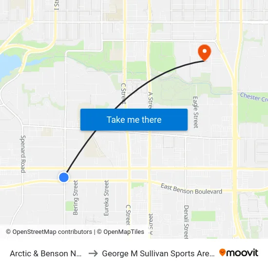 Arctic & Benson Nnw to George M Sullivan Sports Arena map