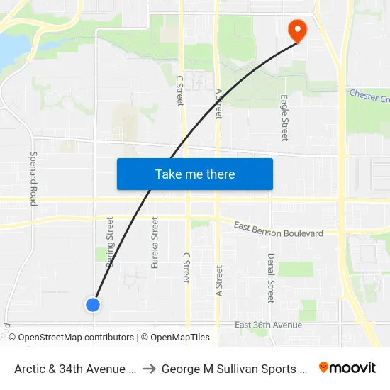 Arctic & 34th Avenue Ssw to George M Sullivan Sports Arena map