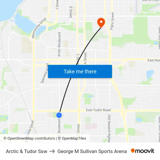 Arctic & Tudor Ssw to George M Sullivan Sports Arena map