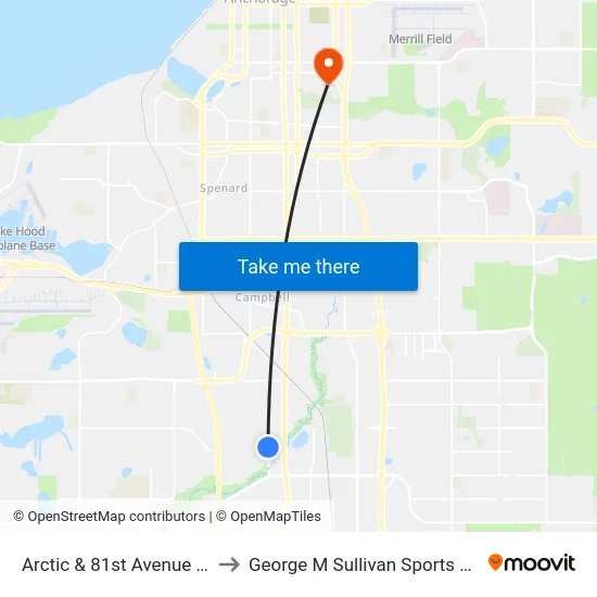 Arctic & 81st Avenue Nnw to George M Sullivan Sports Arena map