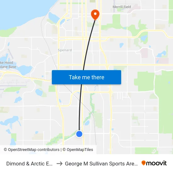 Dimond & Arctic Ese to George M Sullivan Sports Arena map