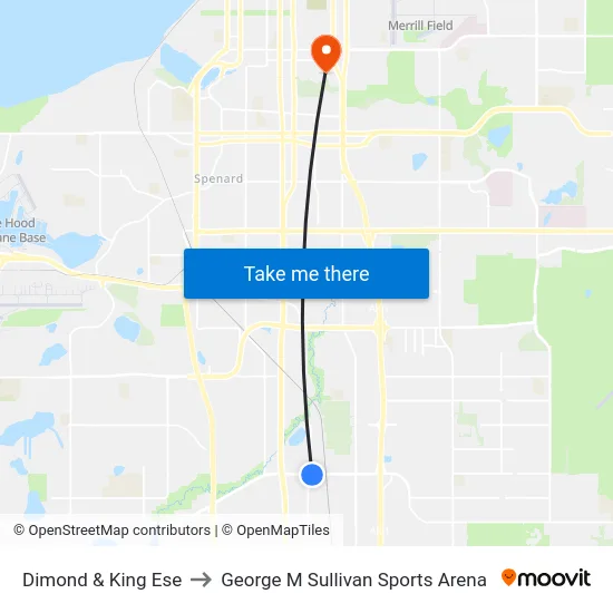 Dimond & King Ese to George M Sullivan Sports Arena map