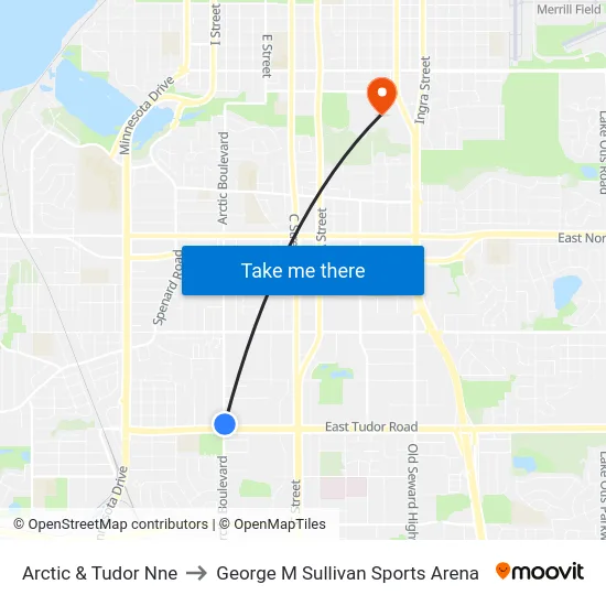 Arctic & Tudor Nne to George M Sullivan Sports Arena map