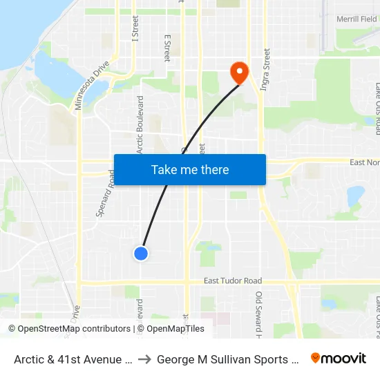 Arctic & 41st Avenue Nne to George M Sullivan Sports Arena map