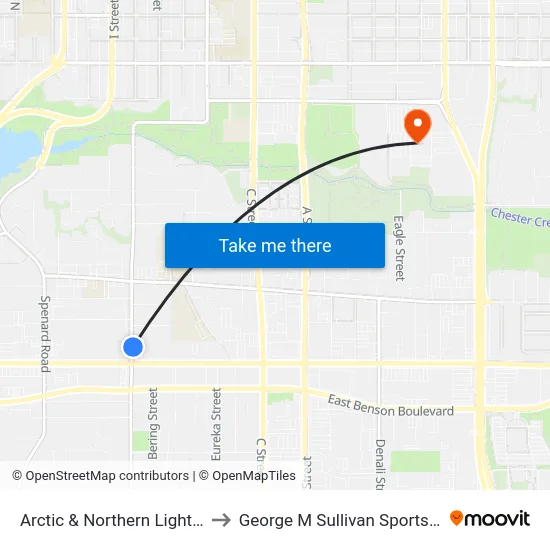 Arctic & Northern Lights Nne to George M Sullivan Sports Arena map