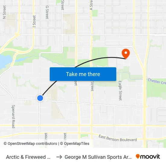 Arctic & Fireweed Nne to George M Sullivan Sports Arena map