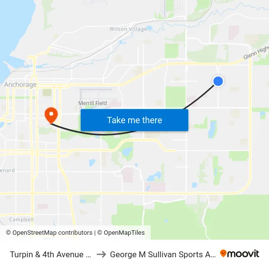 Turpin & 4th Avenue Ssw to George M Sullivan Sports Arena map