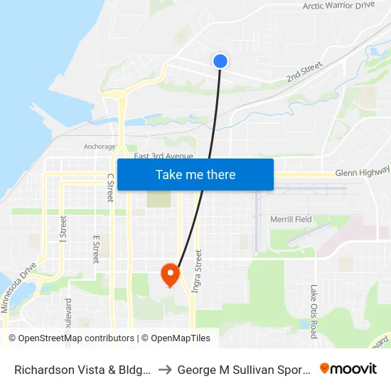 Richardson Vista & Bldg 19 East to George M Sullivan Sports Arena map