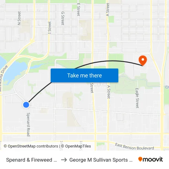 Spenard & Fireweed Nnw to George M Sullivan Sports Arena map