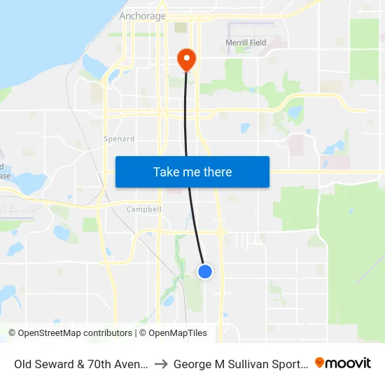 Old Seward & 70th Avenue Nnw to George M Sullivan Sports Arena map