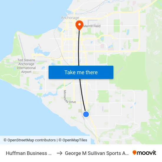 Huffman Business Park to George M Sullivan Sports Arena map