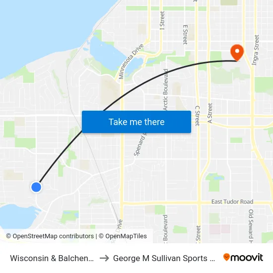Wisconsin & Balchen Nne to George M Sullivan Sports Arena map