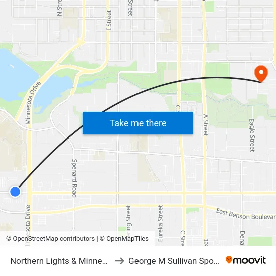 Northern Lights & Minnesota Wnw to George M Sullivan Sports Arena map