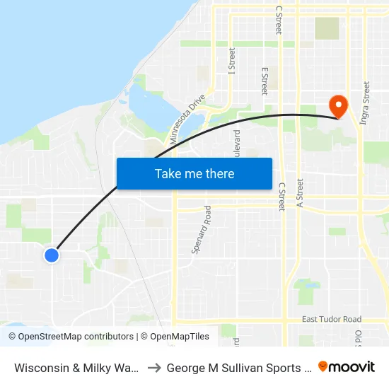 Wisconsin & Milky Way Ssw to George M Sullivan Sports Arena map