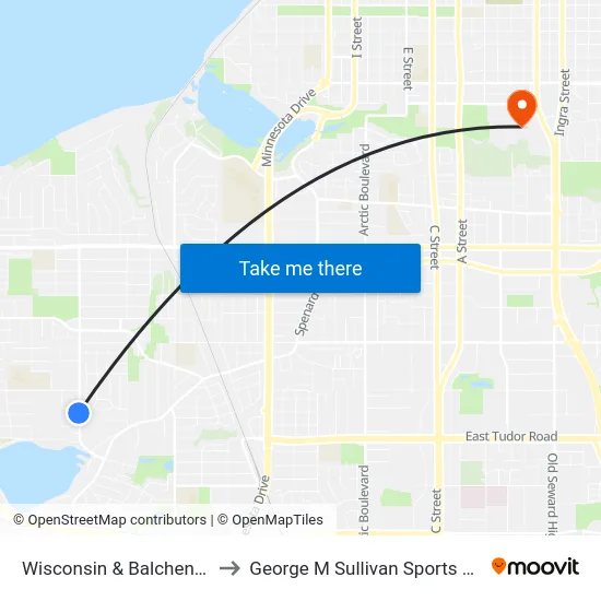 Wisconsin & Balchen Ssw to George M Sullivan Sports Arena map