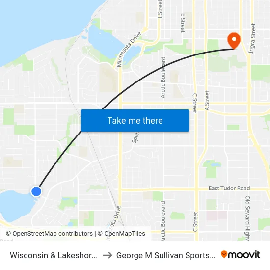 Wisconsin & Lakeshore Ssw to George M Sullivan Sports Arena map