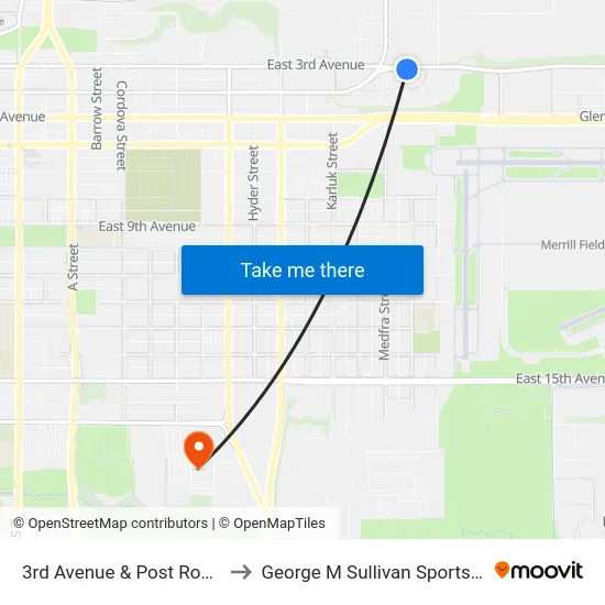 3rd Avenue & Post Road Ese to George M Sullivan Sports Arena map