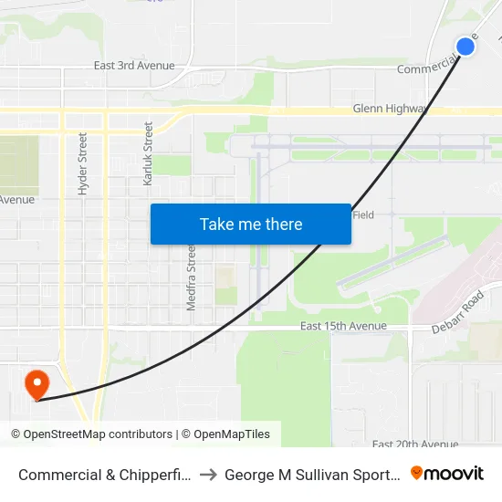 Commercial & Chipperfield Ese to George M Sullivan Sports Arena map
