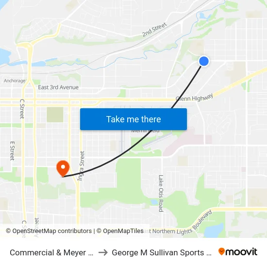 Commercial & Meyer Wsw to George M Sullivan Sports Arena map