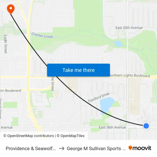Providence & Seawolf Wnw to George M Sullivan Sports Arena map