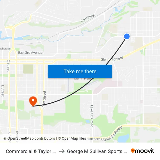 Commercial & Taylor Wnw to George M Sullivan Sports Arena map