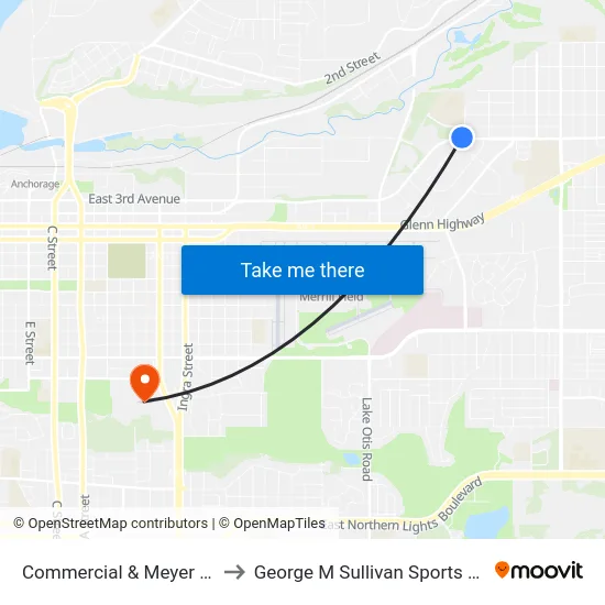 Commercial & Meyer Wnw to George M Sullivan Sports Arena map