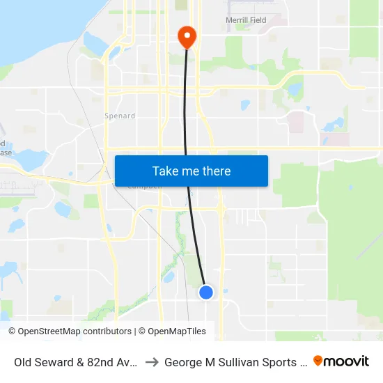 Old Seward & 82nd Ave Nne to George M Sullivan Sports Arena map