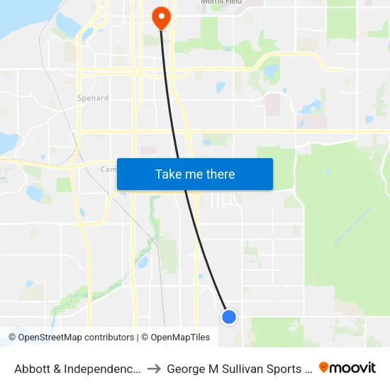 Abbott & Independence Ese to George M Sullivan Sports Arena map